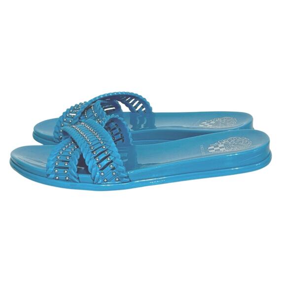 Vince CAMUTO Women’s Erindra Embellished Jelly Slide Sandals Size 7 Turquoise - Picture 2 of 9
